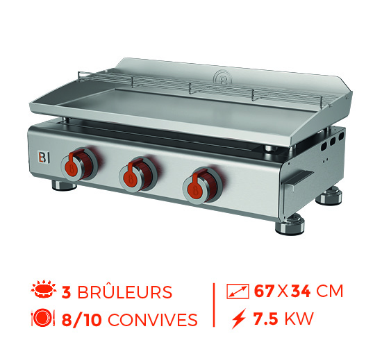 Plancha Silvia Inox 3 FEUX