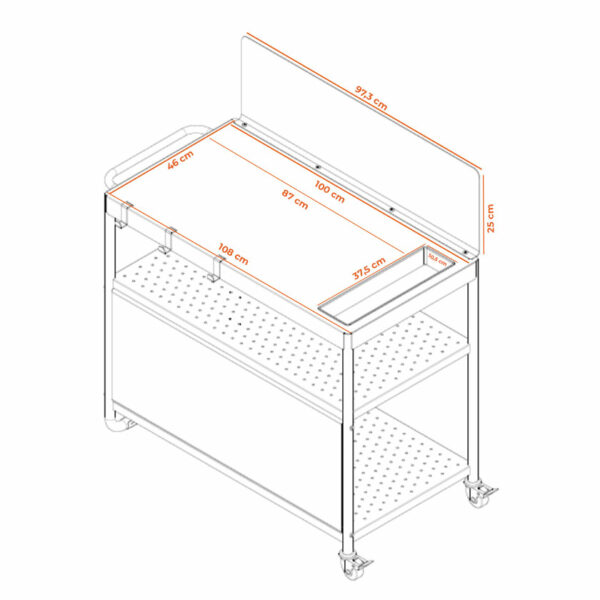 Chariot pour plancha Desserte exterieur Infinite Brasero