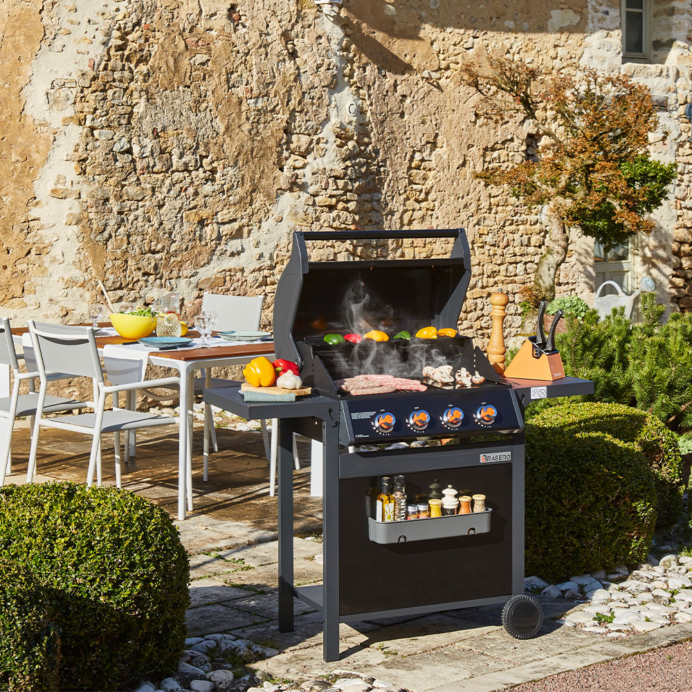 Barbecue spring II 4 feux surface de cuisson mixte Brasero