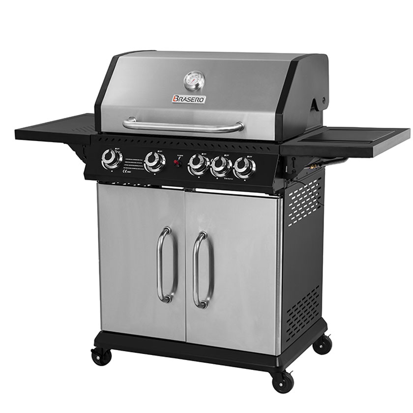 BARBECUE PERTH INOX 4 FEUX 1 BRULEUR LATERAL BRASERO