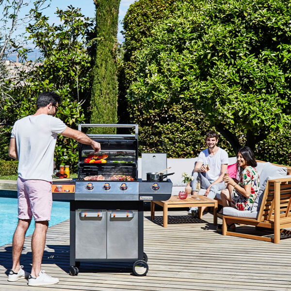 BARBECUES EMMA 3 FEUX + SIDE PLANCHA ET GRILLE FONTE BRASERO