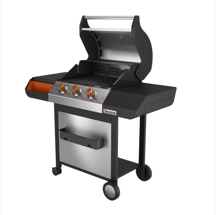 Barbecue Gaz Emma Inox 3 Feux Brasero