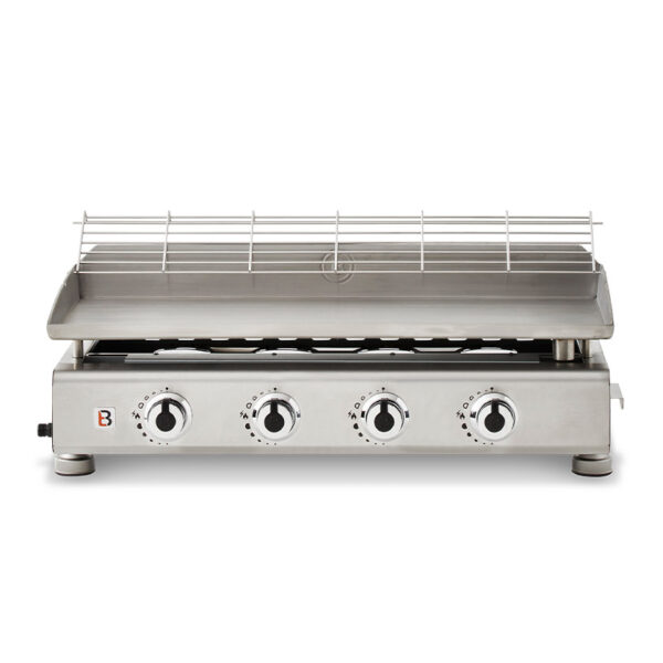 Plancha Gaz Silvia II G Inox Plaque Inox 4 Feux Grille maintien chaud Brasero