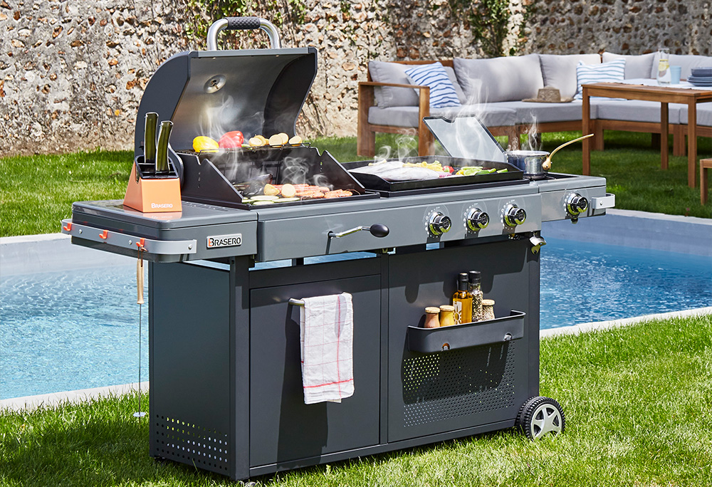 BBQ Bi Energy Gun Metal Barbecue bois plancha gaz brasero Barbecues series speciales Brasero