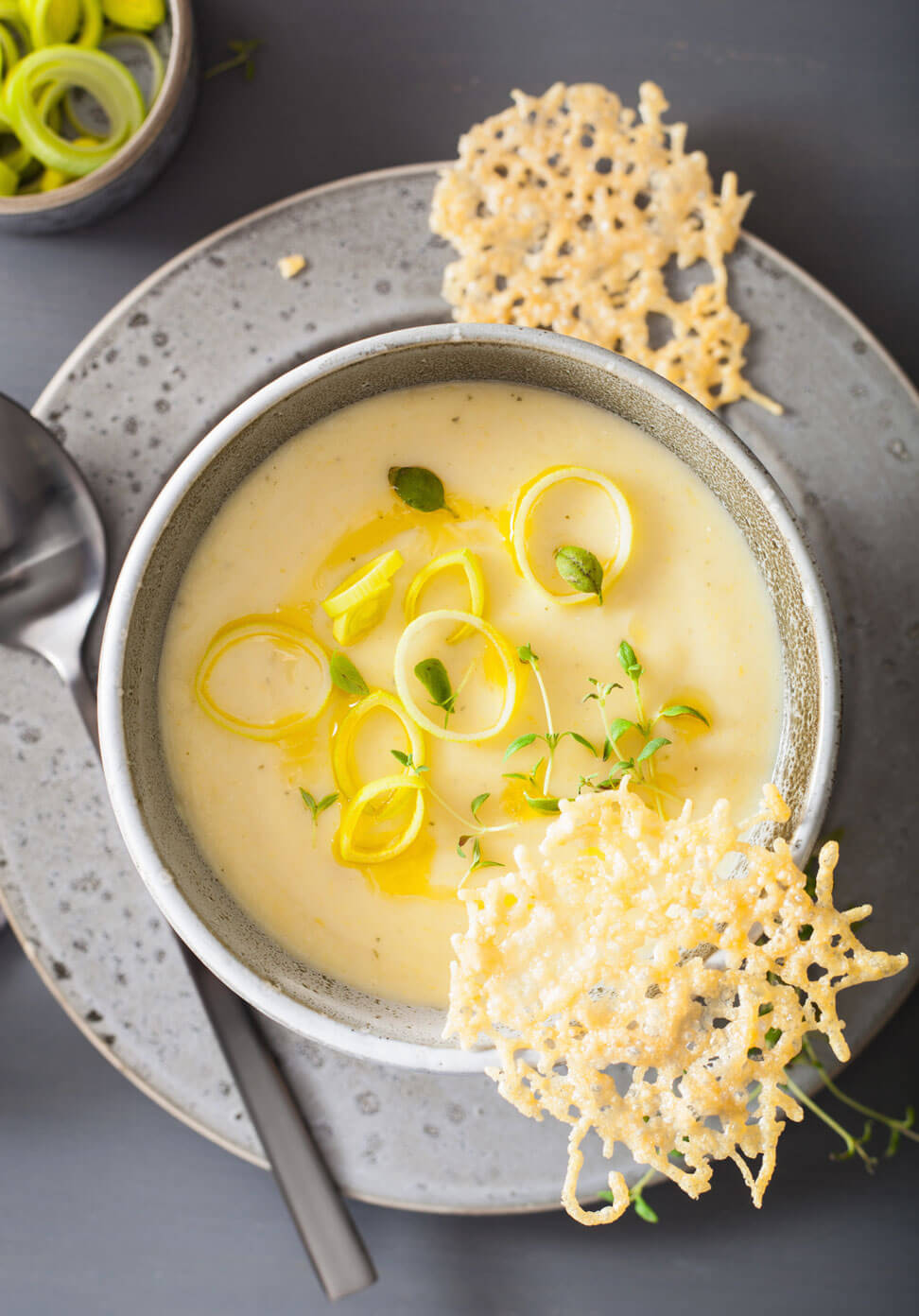 Velouté pomme de terre et poireaux