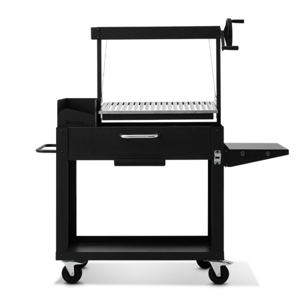 Barbecue Bois Charbon Tenerif Chariot manivelle grille hauteur ajustable Brasero lateral Barbecue Brasero