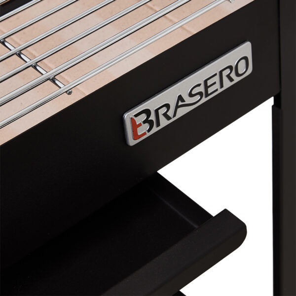 Barbecue Charbon Bois Brasero Barbecue Gerone Grande surface de cuisson Sur chariot tablette inferieure Brasero